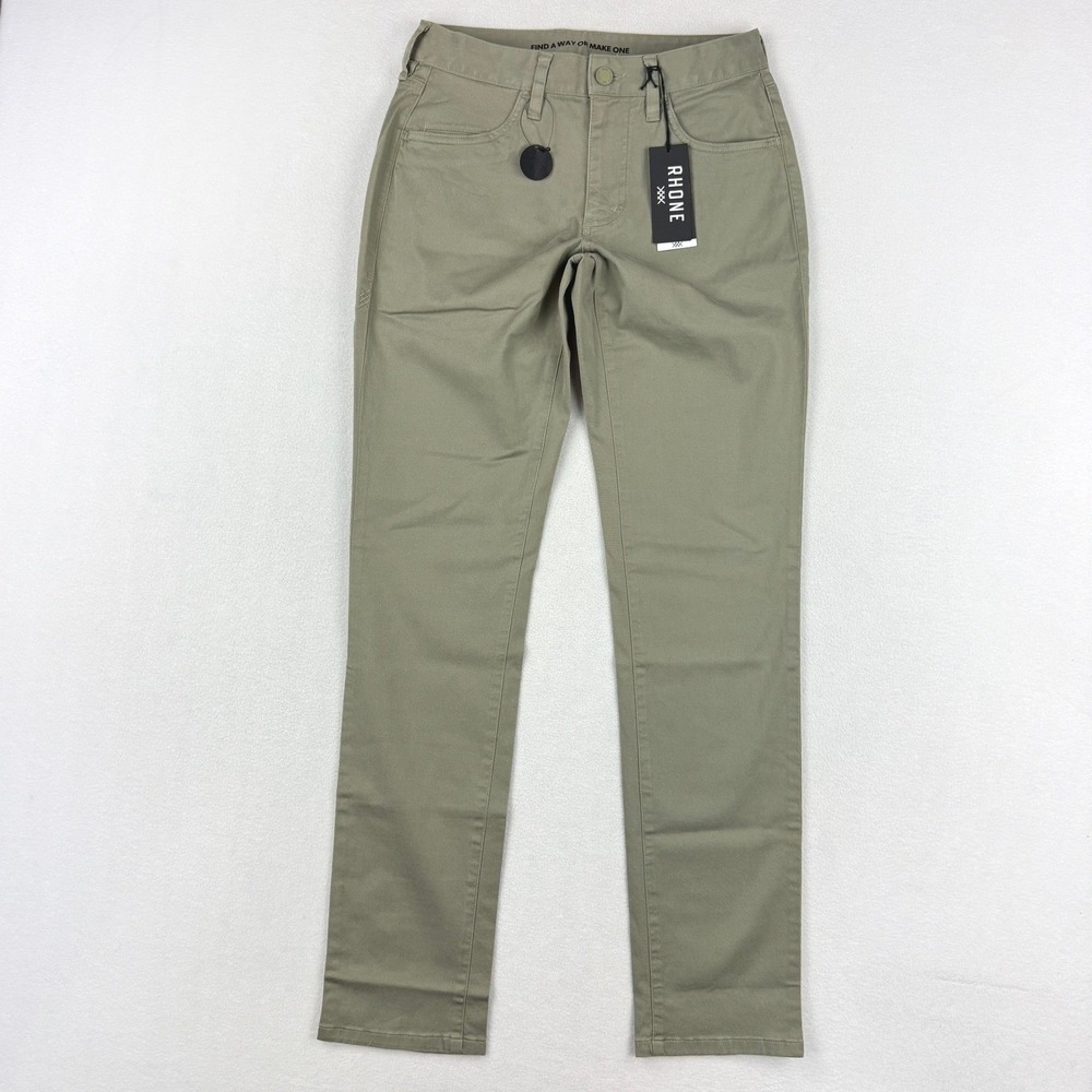 Rhone Everyday Five‎ Pocket Pant Size 28x33 Sage Green Twill NWT